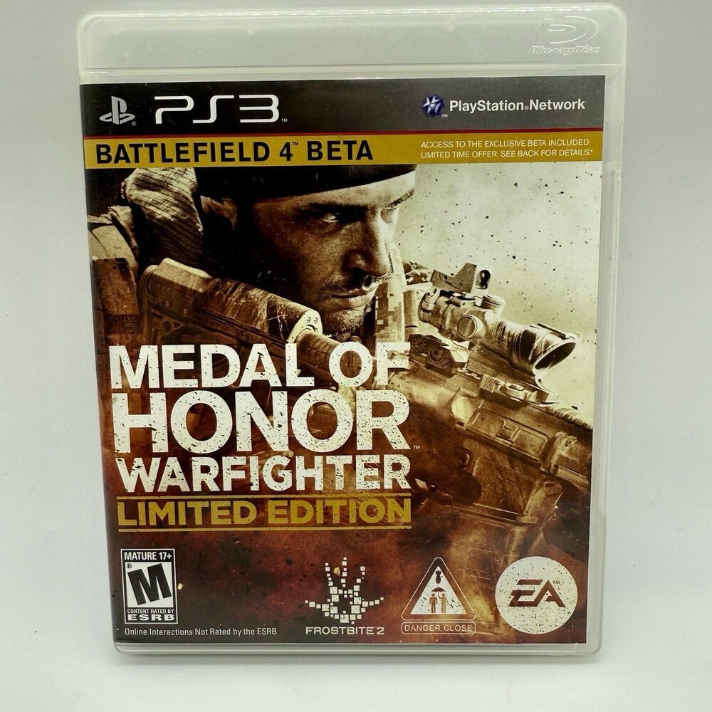 Medal of Honor: Warfighter Playstation 3 Limited Edition 2012 Game Case & Manual